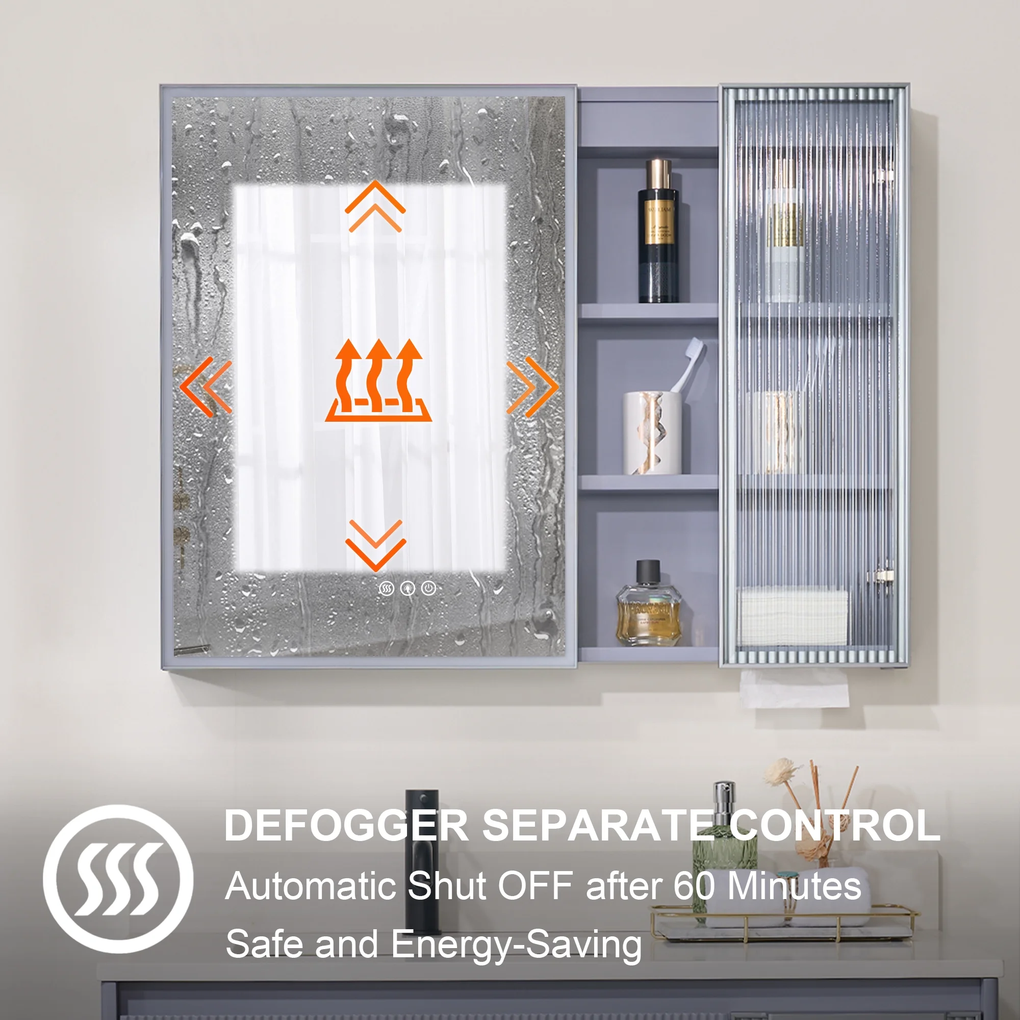 36 X 28 Inch LED Lighted Bathroom Medicine Cabinet with Mirror, Bathroom Vanity Mirror Cabinet