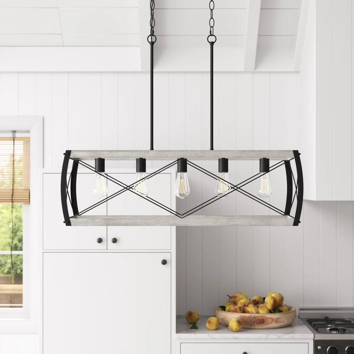 5 - Light Textured Black Kitchen Island Pendant