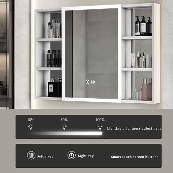 Smart Wall Cabinet with Lights 80cm Medicine Cabinet with Anti-Fog Mirror Mirror Cabinet