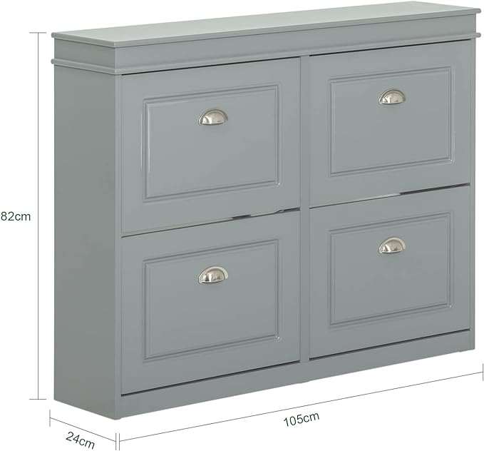 Grey Shoe Cabinet and Shoe Bench