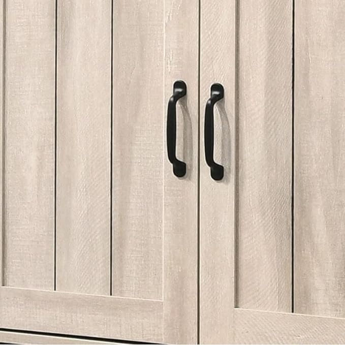 Dusty Gray Oak Finish 3-Door Shoe Cabinet