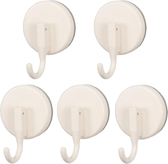 Suction Cup Hook for Shower, 5 Pack Heavy Duty Shower Hook Removable Suction Cup Hanger for Wall/Window/Glass/Mirror/Tile, Hang up to 18LB Waterproof Robe and Towel Hook for Bathroom(White)