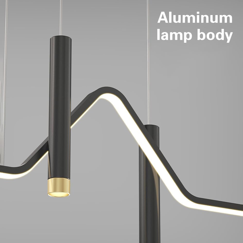 Dining Room Chandelier Linear Metal Pendant Light 