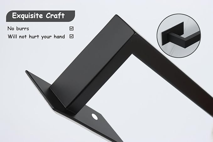 Bathroom Towel Bar Self Adhesive, No Drilling Towel Rack Easy to Install,Hand Towel Holder Made of Premium Stainless Steel Sticky on Hand Towel Hanger for Kitchen, Toilet(12IN, Black)