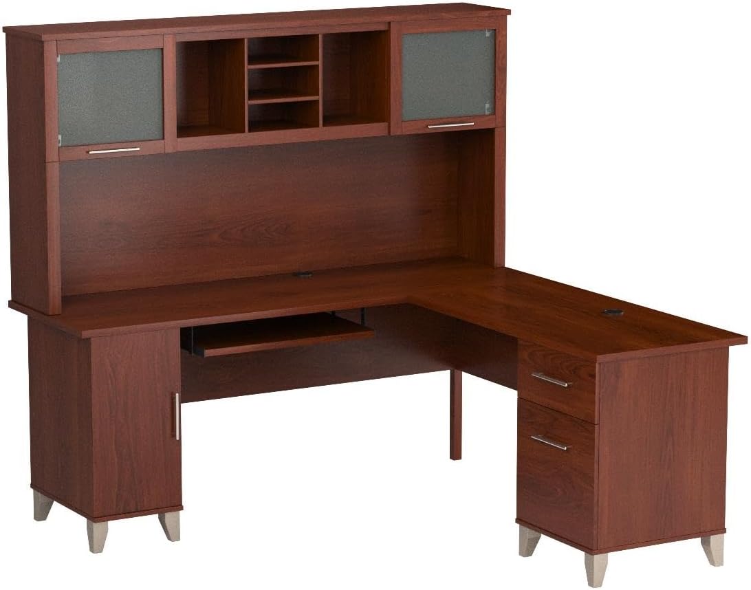 71.02"D x 71.02"W x 64.96"H L Shaped Desk with Hutch