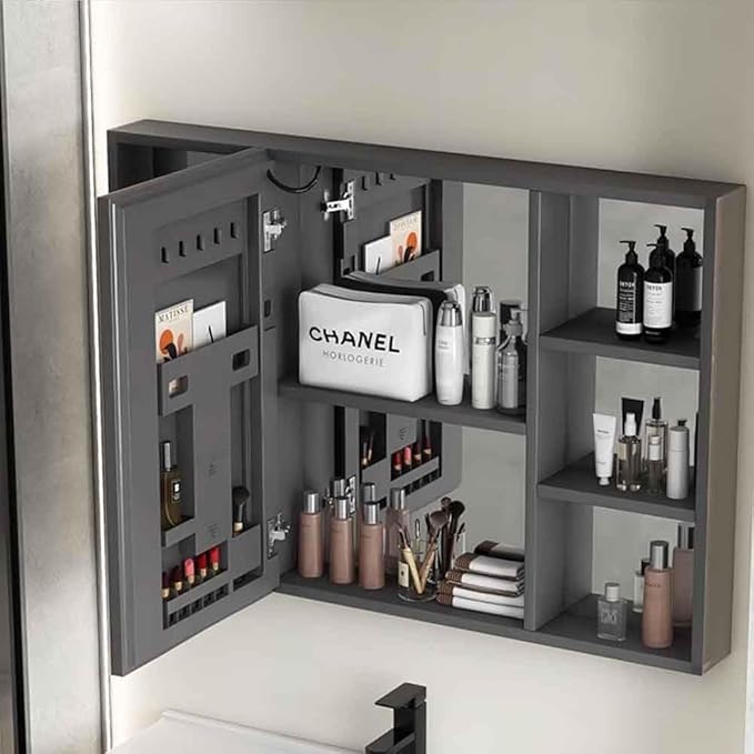 Smart Wall Cabinet with Lights 80cm Medicine Cabinet with Anti-Fog Mirror Mirror Cabinet