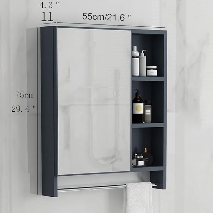 Wall Mount Bathroom Mirror Cabinet Medicine Cabinet Hanging Cabinet with Mirror Door