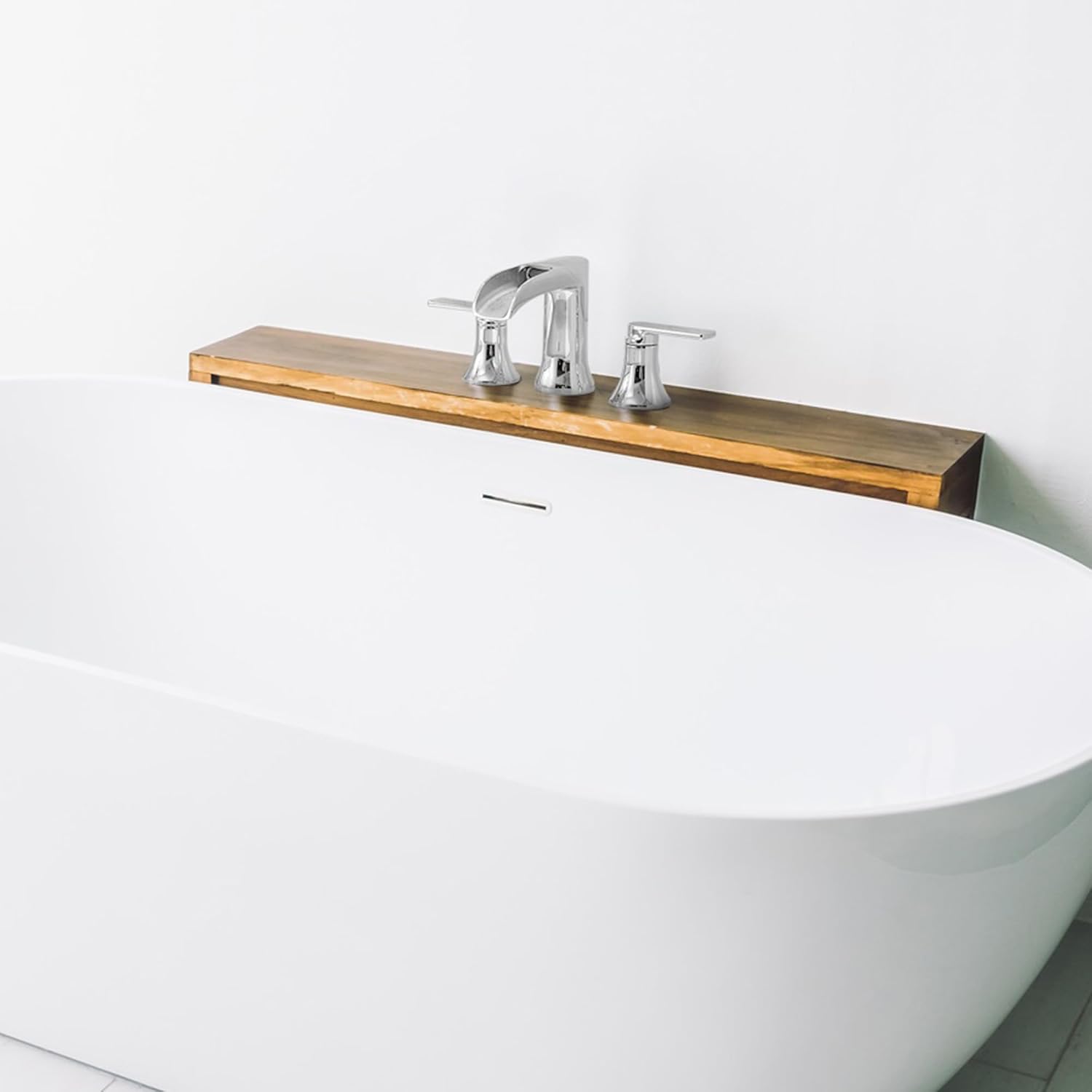 Chrome Deck Mount Tub Faucet 3 Hole, Brass Widespread Waterfall Bathtub Faucet 2 Handle 8-16 Ins Bath Tub Faucets Set High Flow Faucet for Bathtub