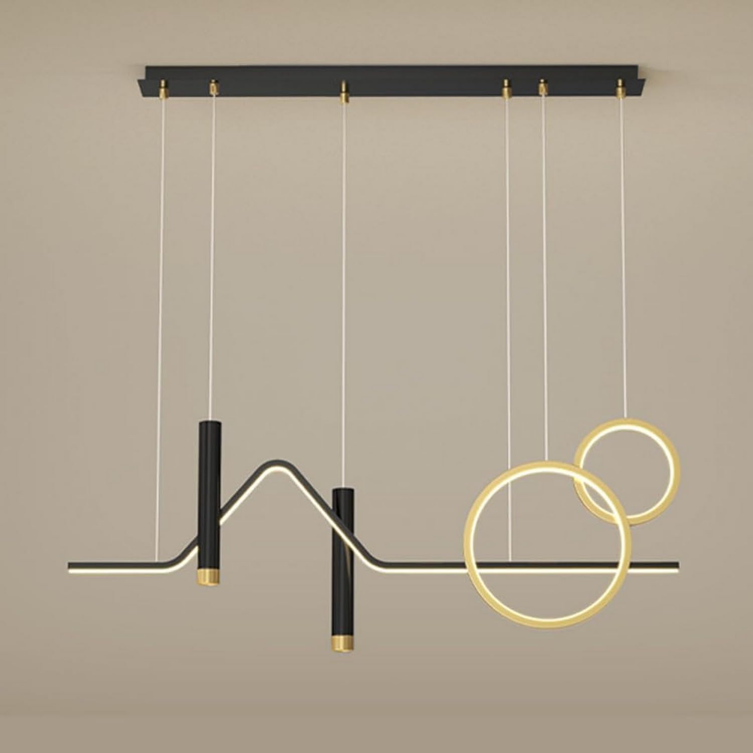 Dining Room Chandelier Linear Metal Pendant Light 