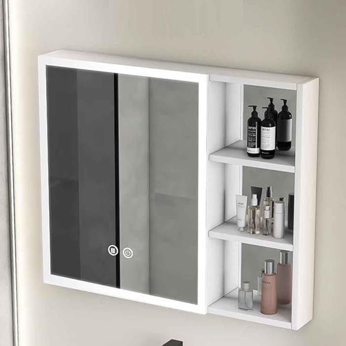 Smart Wall Cabinet with Lights 80cm Medicine Cabinet with Anti-Fog Mirror Mirror Cabinet