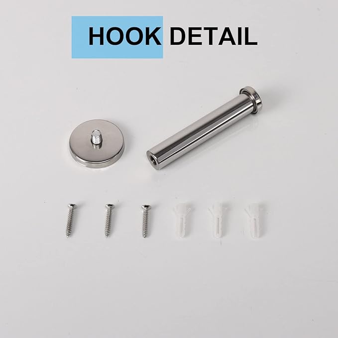 Bath Towel Hooks, 6 Pack Round Coat Hooks, Sturdy Wall Mounted Robe Hook, SUS 304 Stainless Steel Heavy Duty Clothes Hanger, Wall Towel Hooks for Bathroom Bedroom Kitchen (4 in, Chrome)