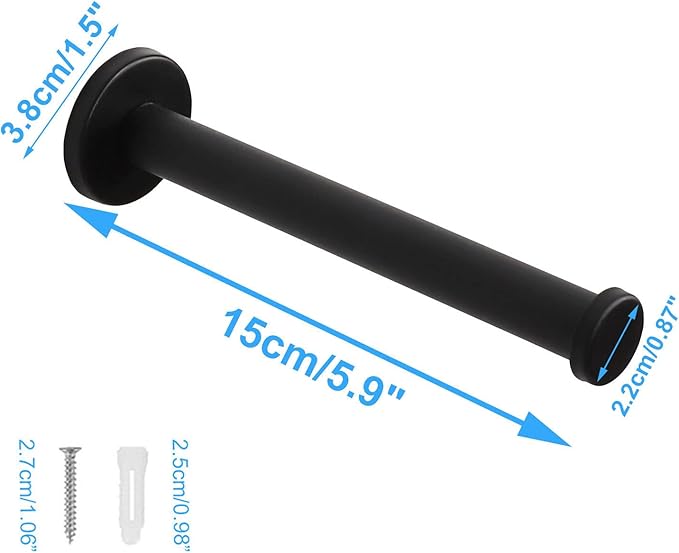 Bath Towel Hooks, 6 Pack Round Coat Hooks, Sturdy Wall Mounted Robe Hook, SUS 304 Stainless Steel Heavy Duty Clothes Hanger, Wall Towel Hooks for Bathroom Bedroom Kitchen (6 in, Black)