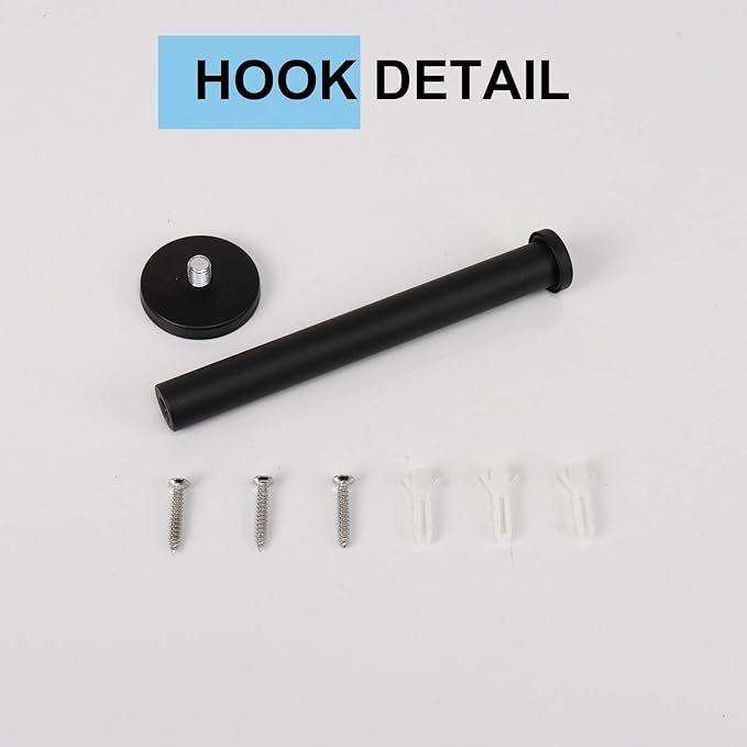 Bath Towel Hooks, 6 Pack Round Coat Hooks, Sturdy Wall Mounted Robe Hook, SUS 304 Stainless Steel Heavy Duty Clothes Hanger, Wall Towel Hooks for Bathroom Bedroom Kitchen (6 in, Black)