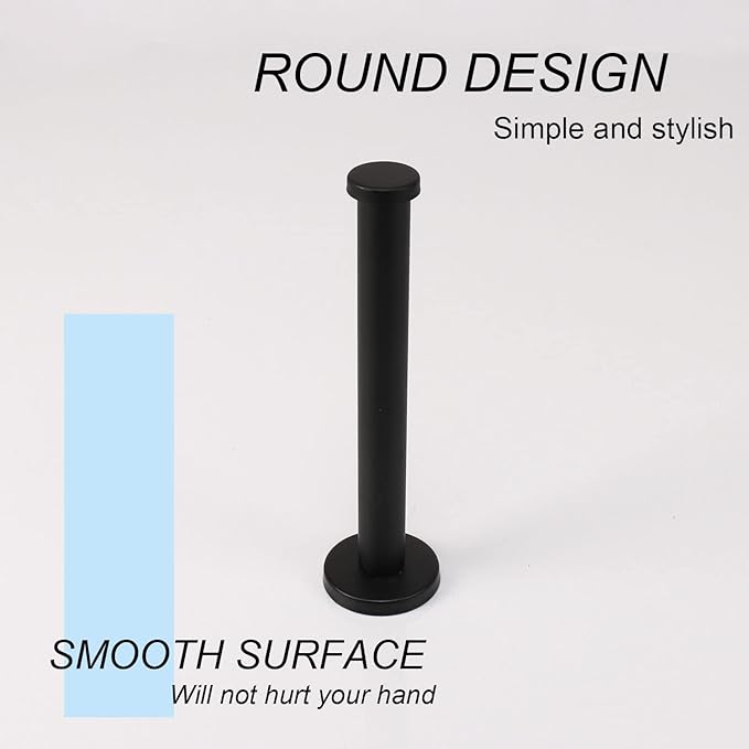 Bath Towel Hooks, 6 Pack Round Coat Hooks, Sturdy Wall Mounted Robe Hook, SUS 304 Stainless Steel Heavy Duty Clothes Hanger, Wall Towel Hooks for Bathroom Bedroom Kitchen (6 in, Black)