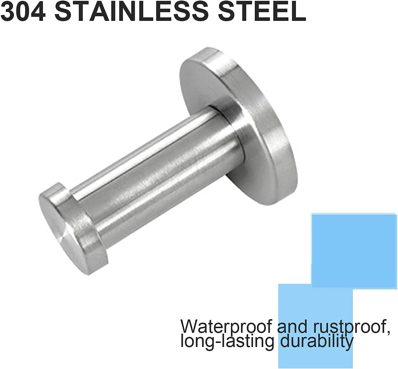 Bathroom Towel Hooks, 6 Pack Round Coat Hooks, Sturdy Wall Mounted Robe Hook, SUS 304 Stainless Steel Heavy Duty Clothes Hanger, Wall Towel Hooks for Bathroom Bedroom Kitchen (Brushed)