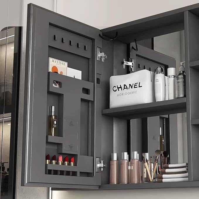 Smart Wall Cabinet with Lights 80cm Medicine Cabinet with Anti-Fog Mirror Mirror Cabinet