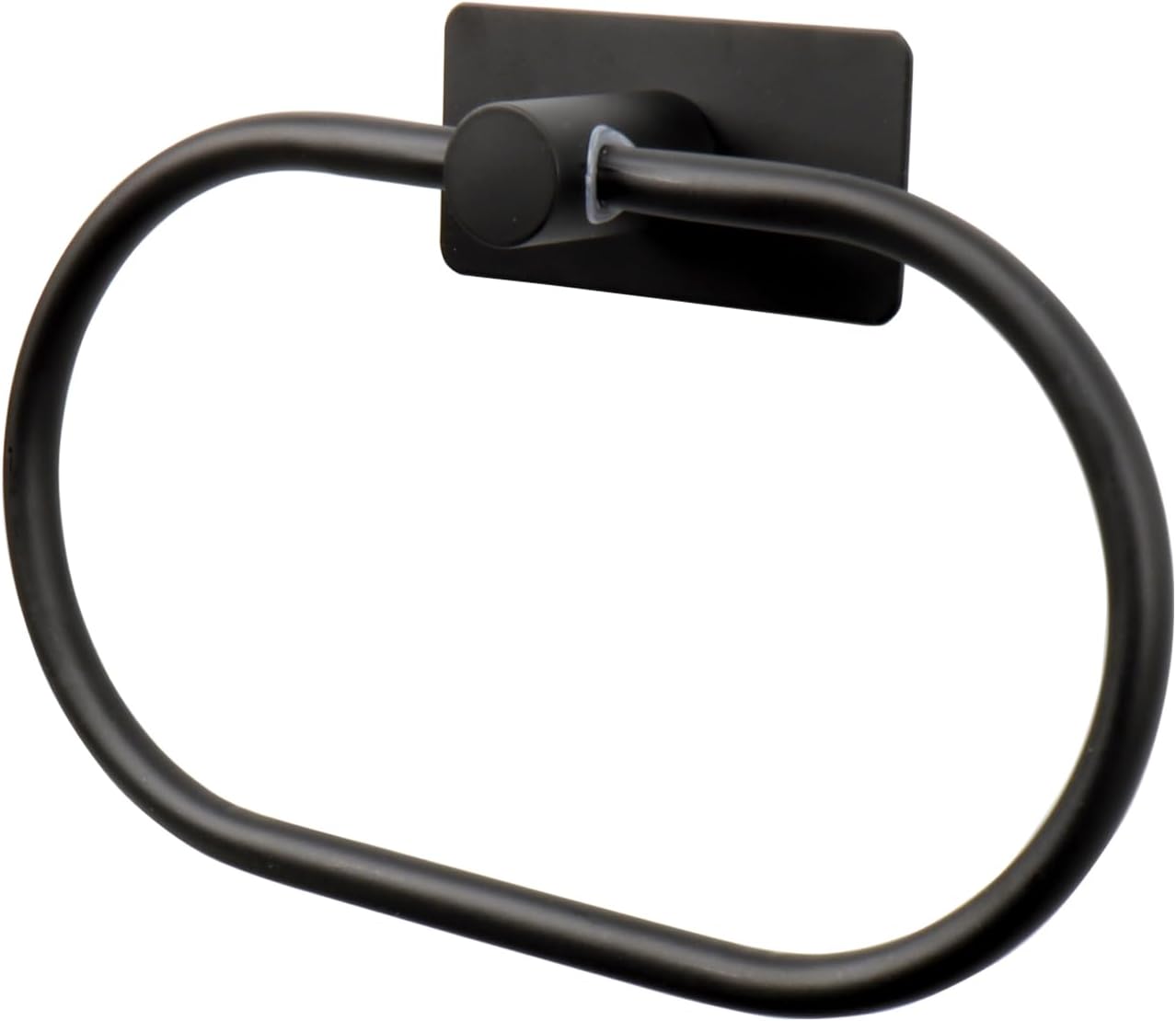Oval Towel Ring, Strong Self Adhesive Hand Towel Holder, Thicken SUS304 Stainless Steel Stick Hand Towel Rack, No Drilling Wall Modern Hand Towel Hanger for Bathroom Kitchen(Matte Black)