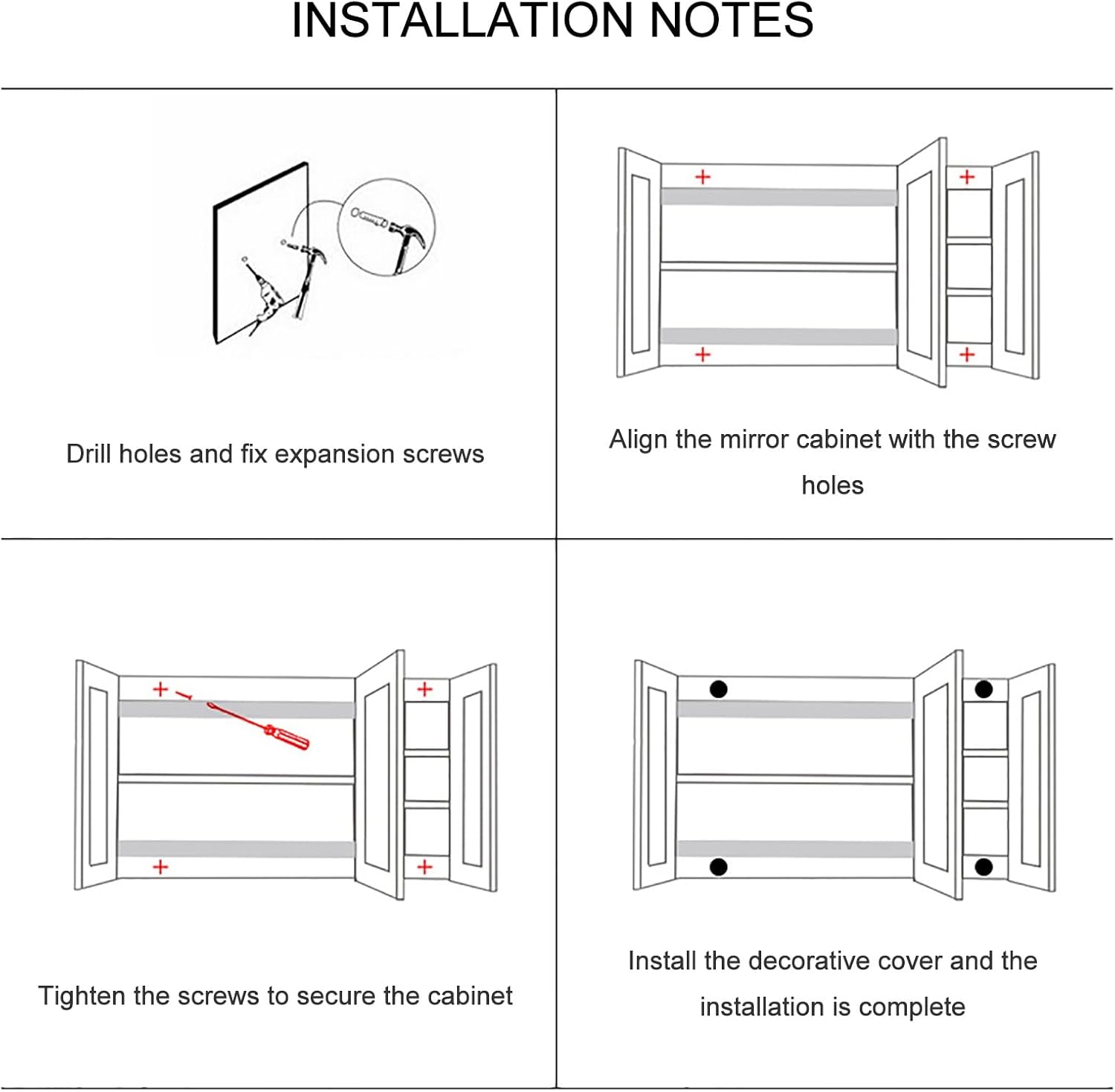 Mirror Medicine Cabinet Bathroom Mirror Cabinet with LED Lights