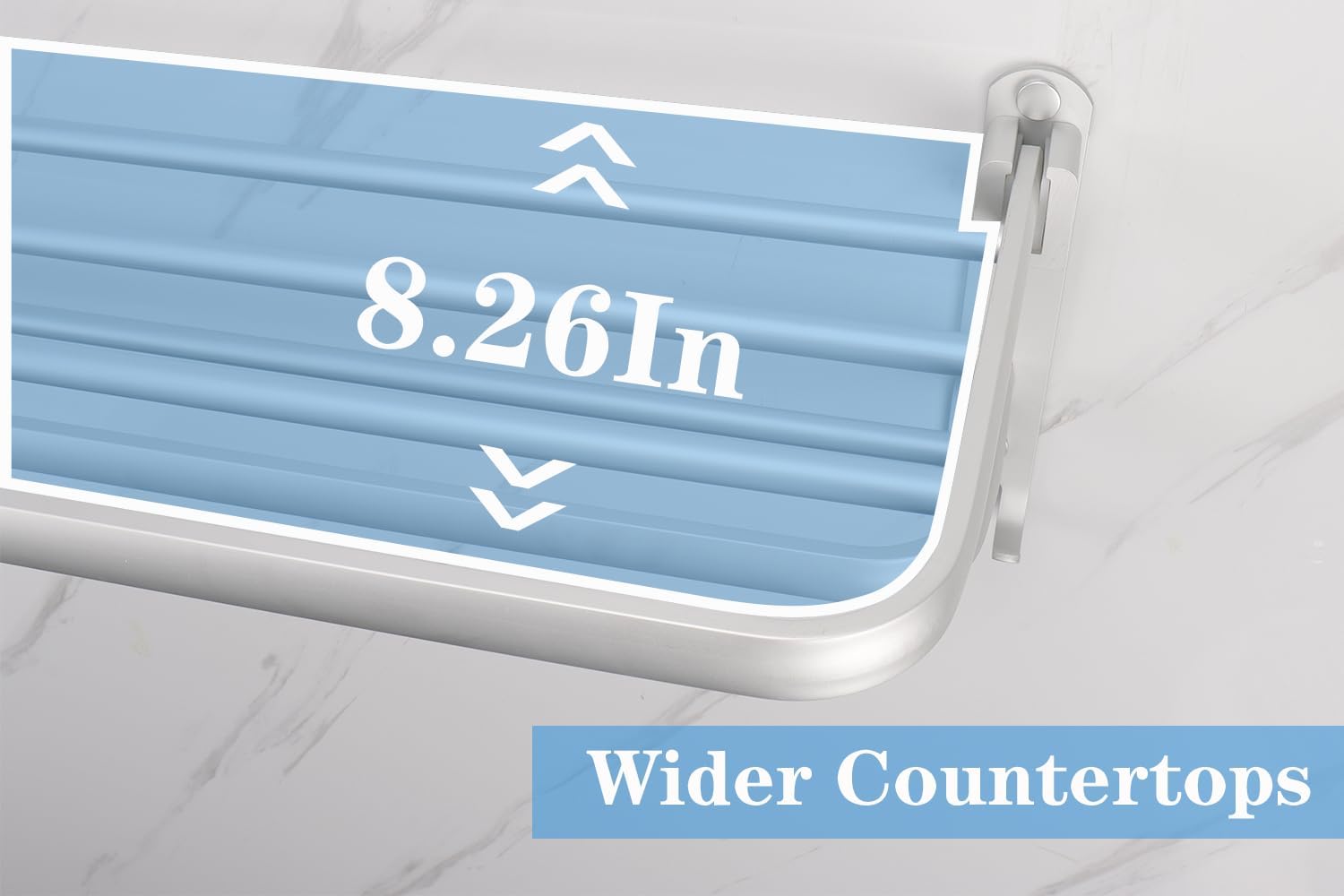 Bath Towel Holder with Double Towel Bar and Fold-able Towel Shelf, Rustproof Towel Organizer Wall Mounted Towel Storage Hanger (16In Sliver)