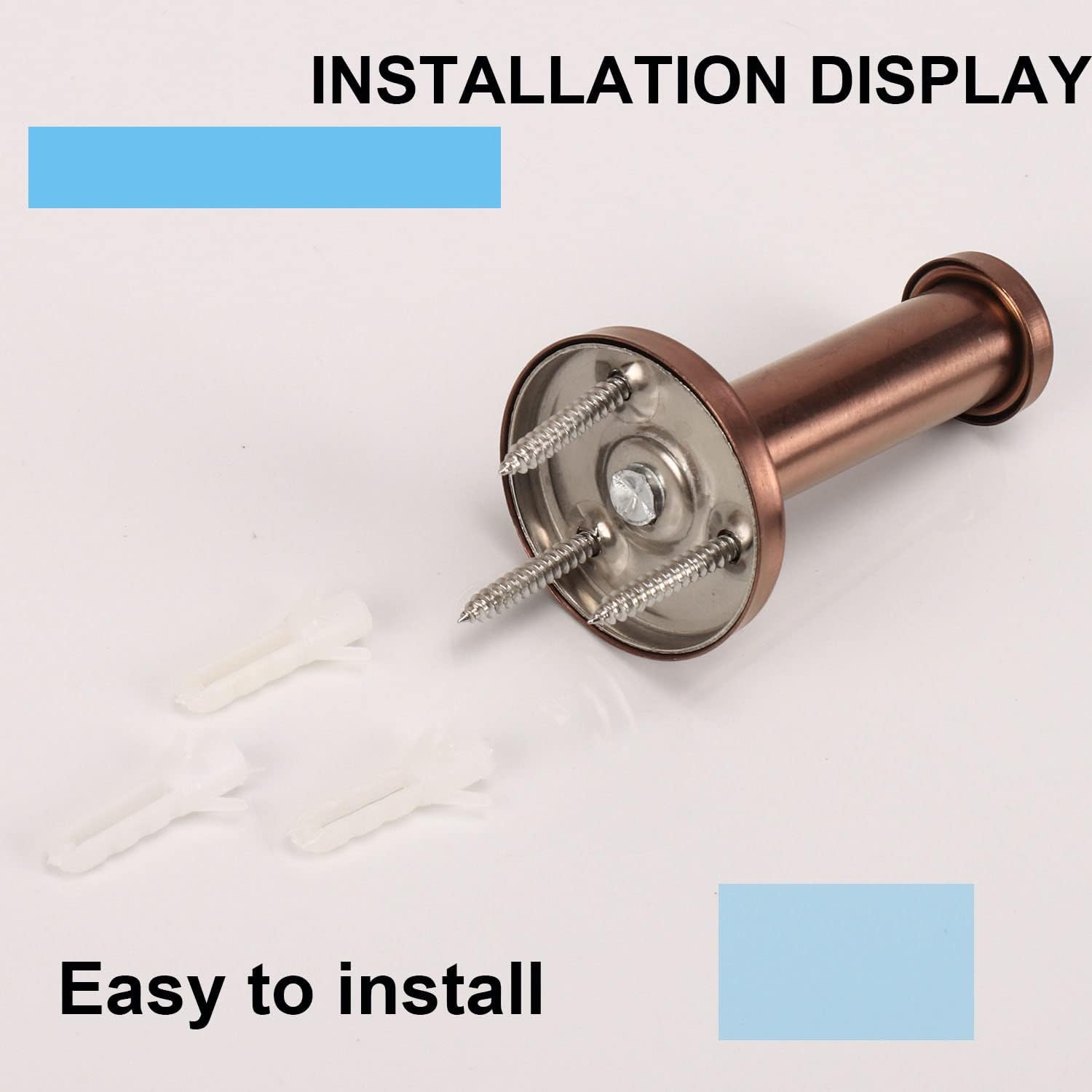 Bath Towel Hooks, 6 Pack Round Coat Hooks, Sturdy Wall Mounted Robe Hook, SUS 304 Stainless Steel Heavy Duty Clothes Hanger, Wall Towel Hooks for Bathroom Bedroom Kitchen (3 in, Bronze)