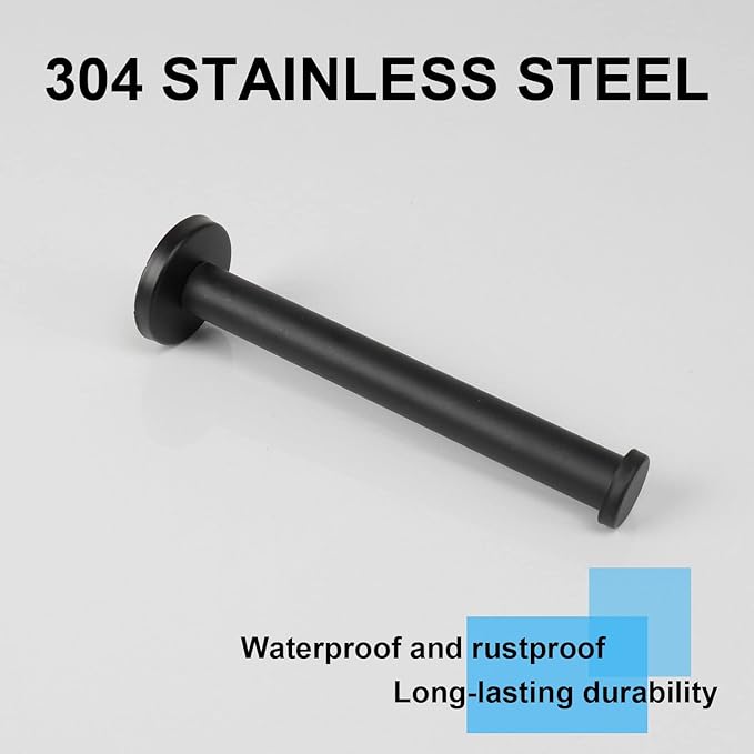 Bath Towel Hooks, 6 Pack Round Coat Hooks, Sturdy Wall Mounted Robe Hook, SUS 304 Stainless Steel Heavy Duty Clothes Hanger, Wall Towel Hooks for Bathroom Bedroom Kitchen (6 in, Black)