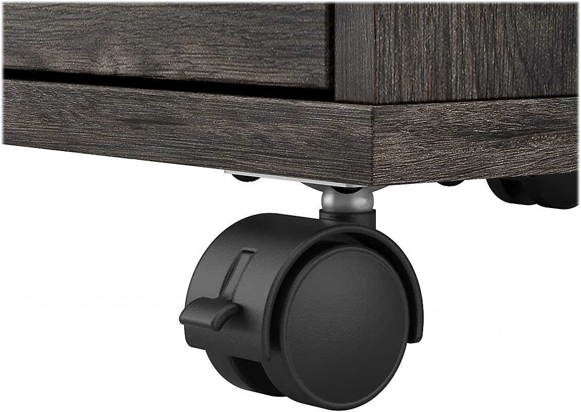 2-Drawer Mobile File Cabinet, Letter/Legal, Dark Gray Hickory, 16-Inch