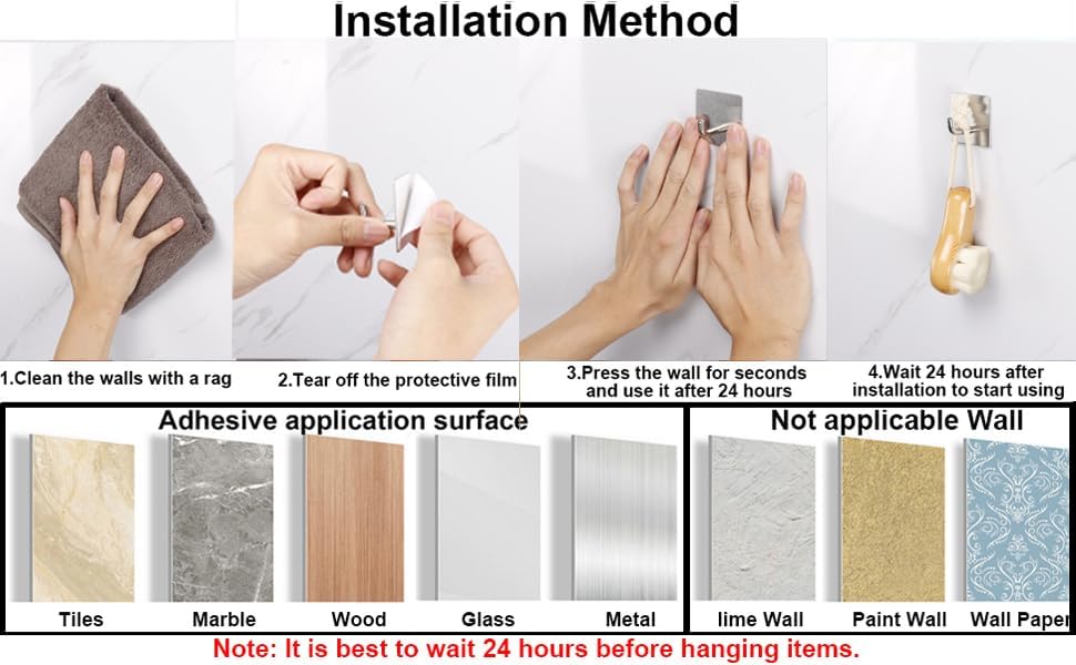 Bath Towel Hooks - 6 Pack Strong Self Adhesive Coat/Clothes Hooks, No Drilling Sticky Hooks, Heavy Duty 304 Stainless Steel Shower Wall Hook for Bathroom Kitchen Bedroom(Brushed Nickel)