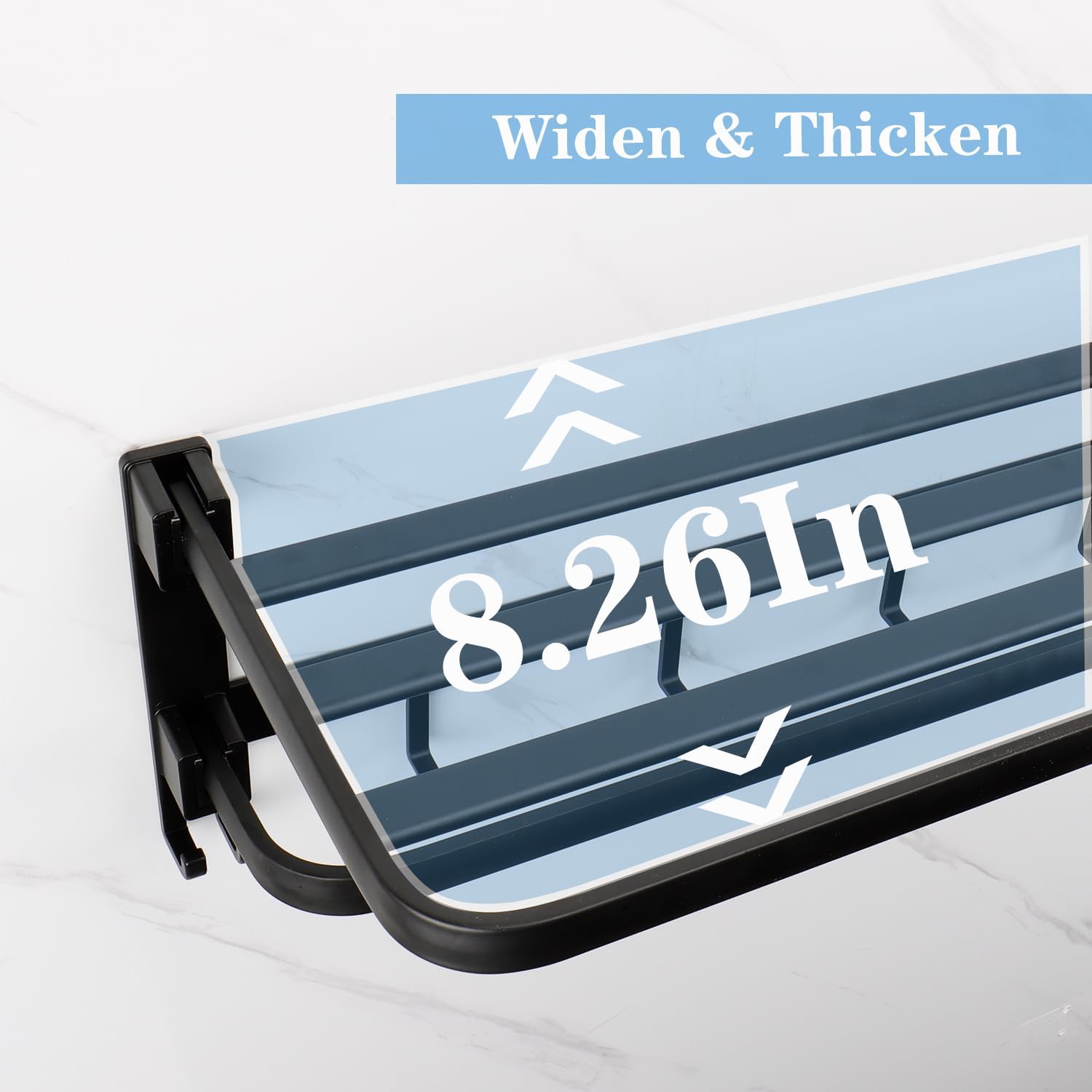 Towel Racks for Bathroom, Foldable Towel Shelf with Towel Bar & 7 Towel Hooks, Rustproof Double Bath Towel Holder Wall Mounted Towel Storage Hanger