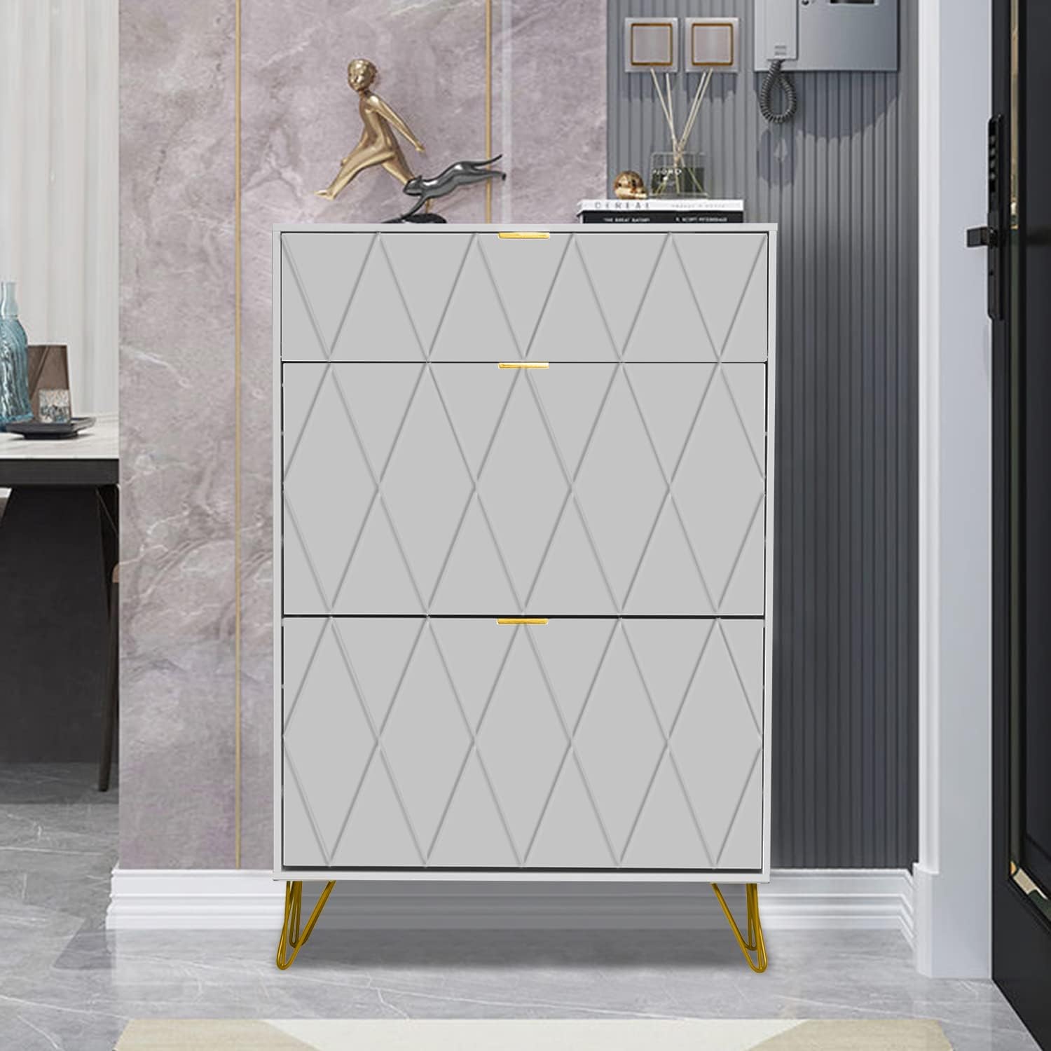 Free Standing Tipping Bucket Shoes Cabinets for Entryway