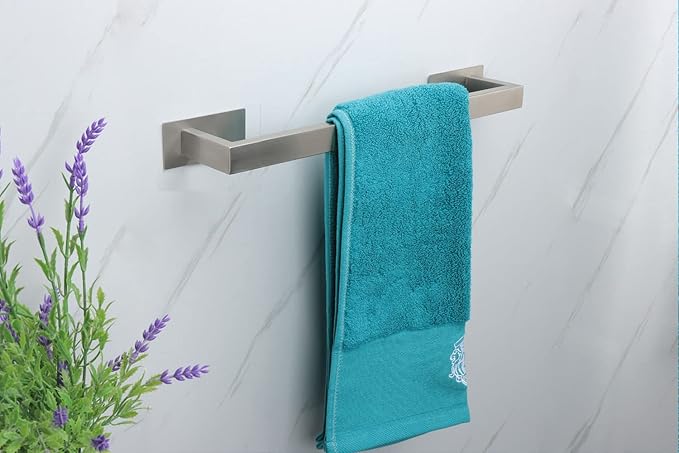 Bathroom Towel Bar Self Adhesive, No Drilling Towel Rack Easy to Install, Hand Towel Holder Made of Premium Stainless Steel Sticky on Hand Towel Hanger for Kitchen, Toilet.(18IN, Brushed)