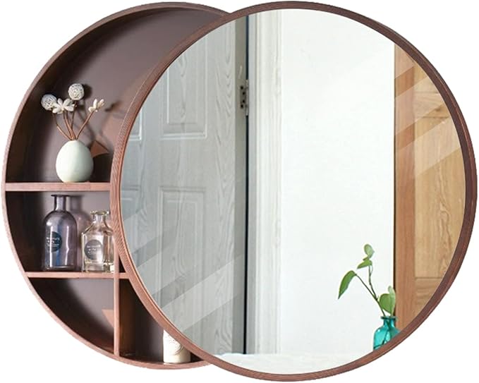 Wall-Mounted Vanity Mirrors Sliding Bathroom Mirror Round Bathroom Mirror Cabinet