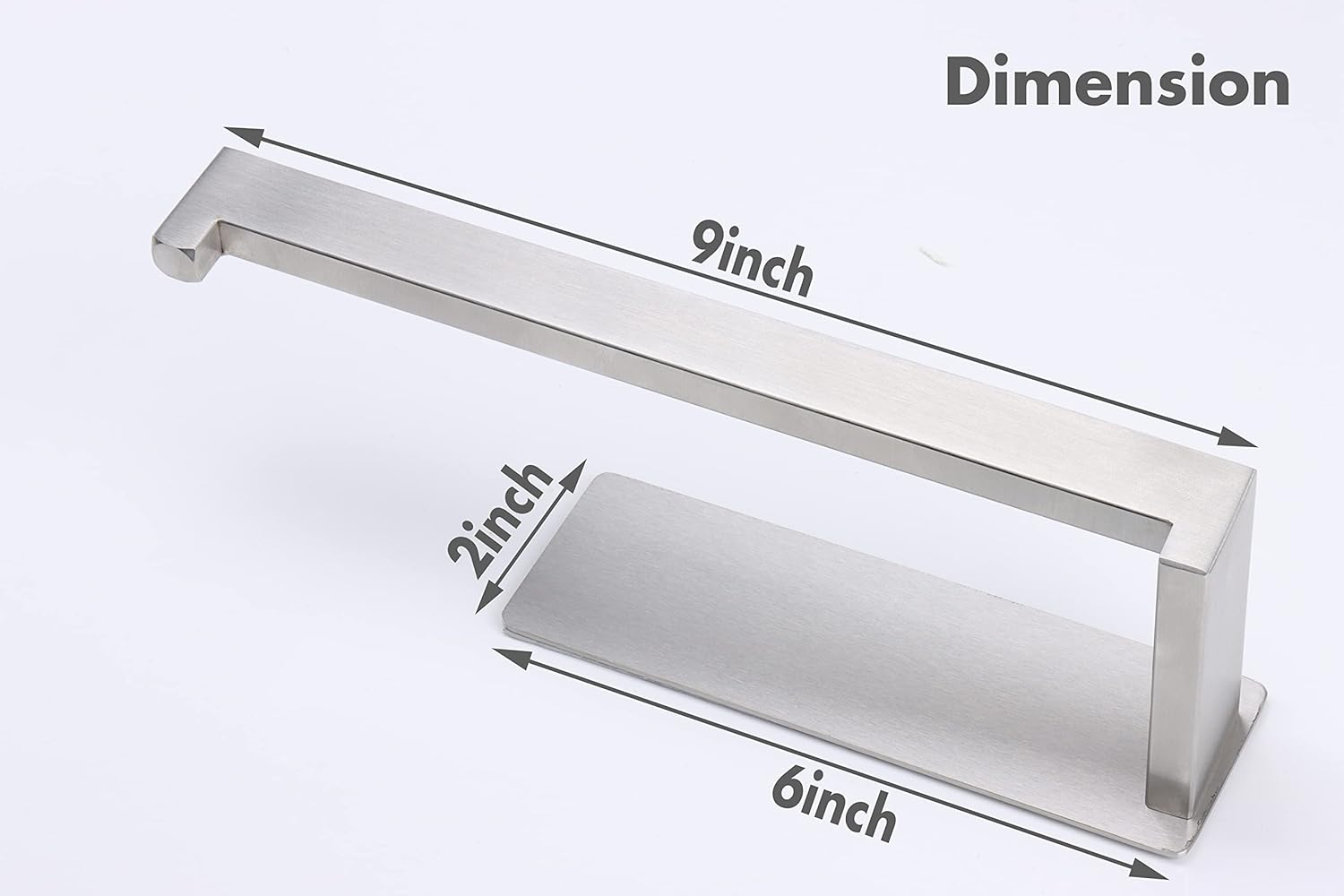 Hand Towel Holder, Strong Self Adhesive Hand Towel Ring, Thicken SUS304 Stainless Steel Hand Towel Bar/Rack, No Drilling Modern Hand Towel Hanger (Brushed Nickel, 9 in)