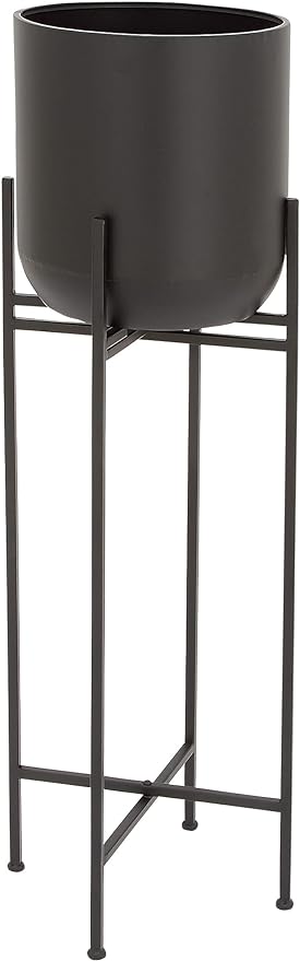 Metal Indoor Outdoor Planter Large Planter Pot with Removable Stand