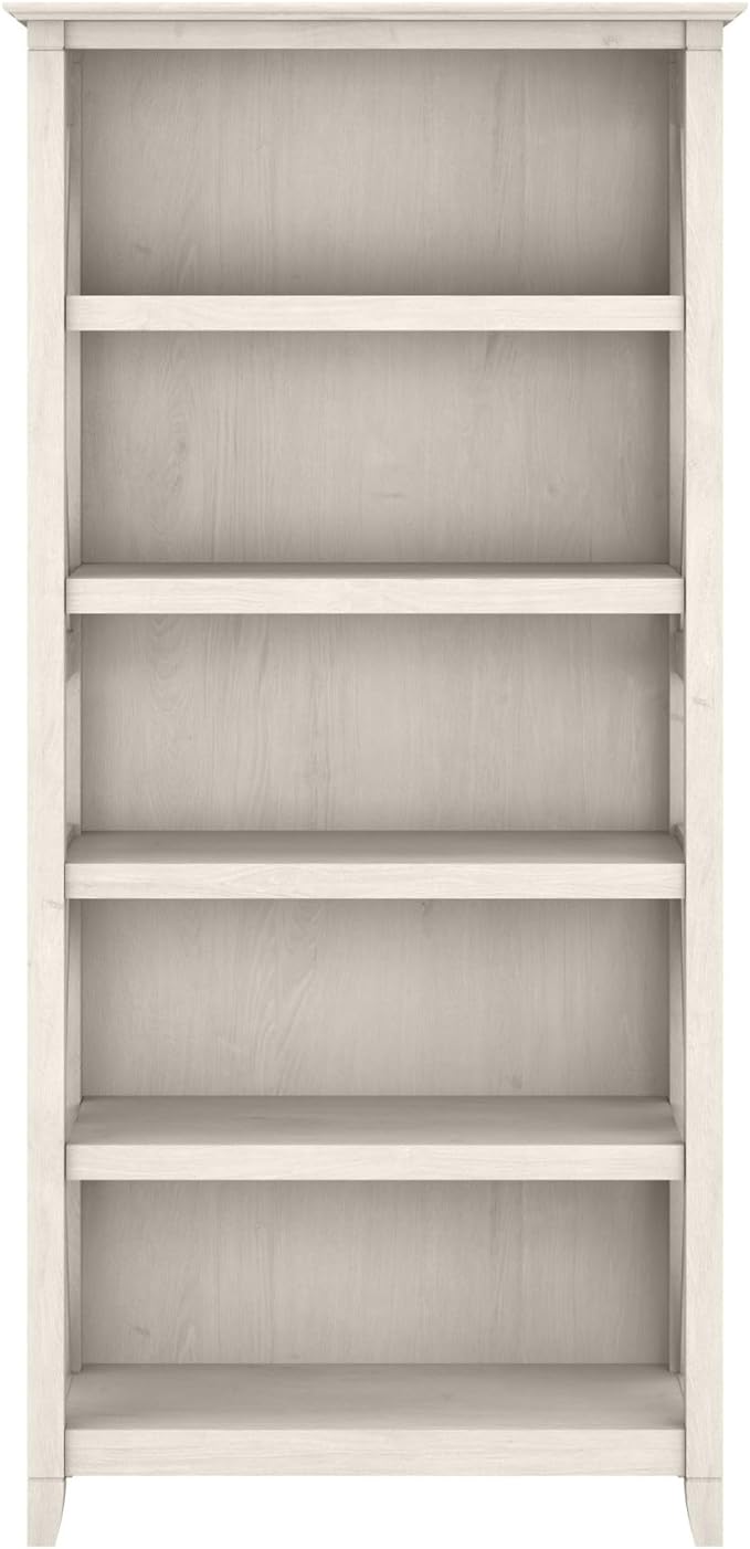 Bookcase Shelf in Linen White Oak | Farmhouse Bookshelf Display Cabinet