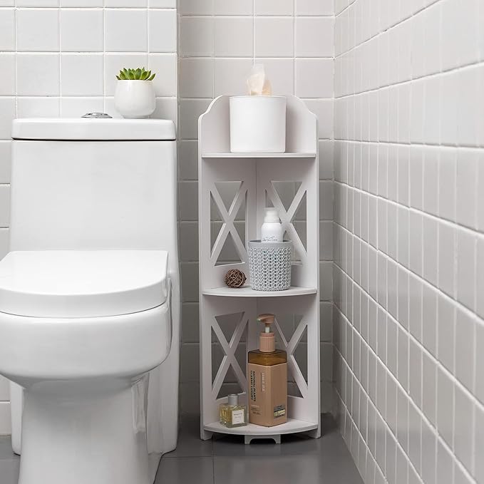 Corner Shelf Stand, Storage Organizer Great for Bathroom, Corner Shelf Perfect for Small Space