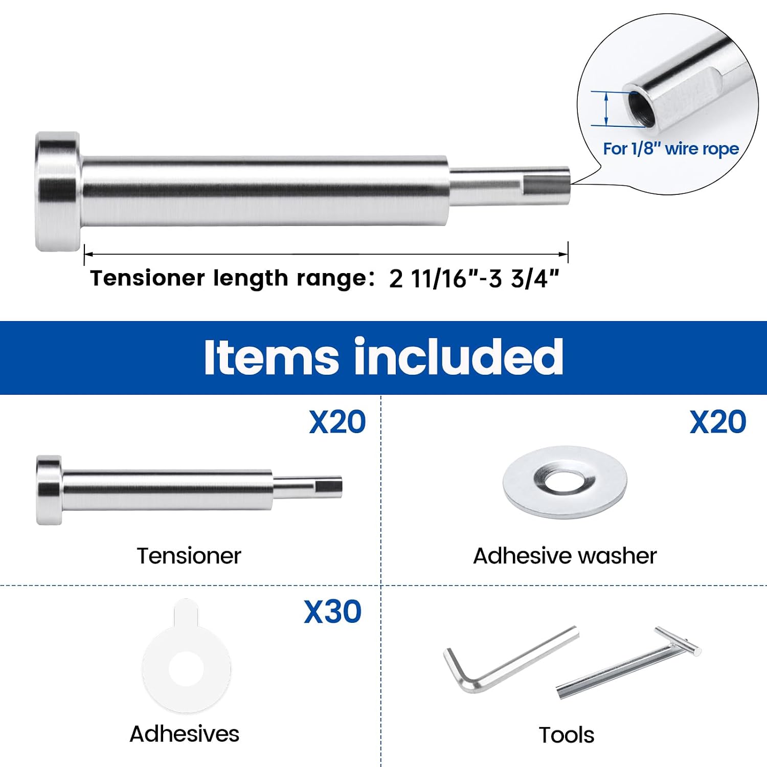 20Pack Cable Railing Hardware Invisible Tensioner CR36