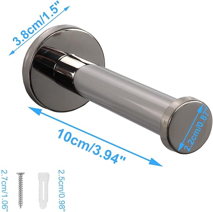 Bath Towel Hooks, 6 Pack Round Coat Hooks, Sturdy Wall Mounted Robe Hook, SUS 304 Stainless Steel Heavy Duty Clothes Hanger, Wall Towel Hooks for Bathroom Bedroom Kitchen (4 in, Chrome)