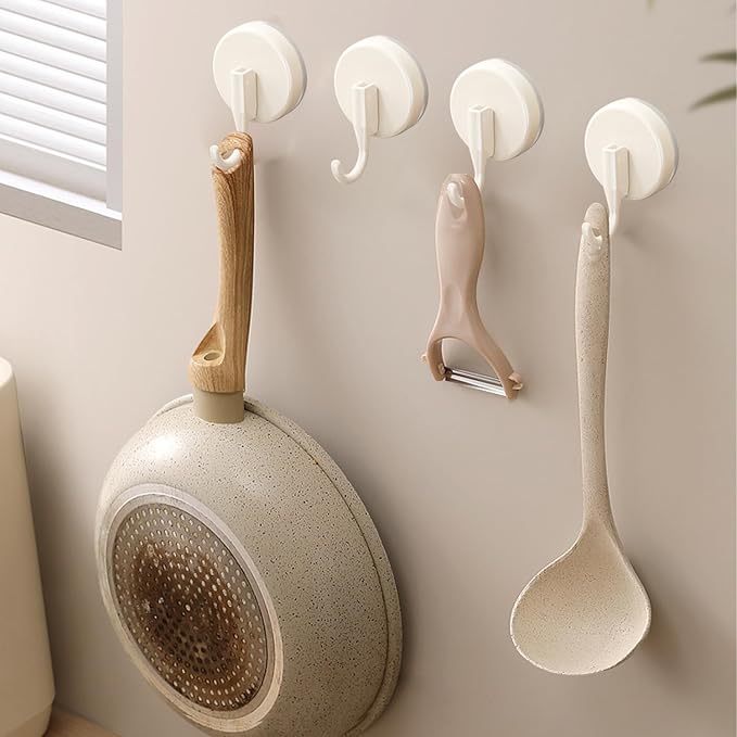 Suction Cup Hook for Shower, 5 Pack Heavy Duty Shower Hook Removable Suction Cup Hanger for Wall/Window/Glass/Mirror/Tile, Hang up to 18LB Waterproof Robe and Towel Hook for Bathroom(White)