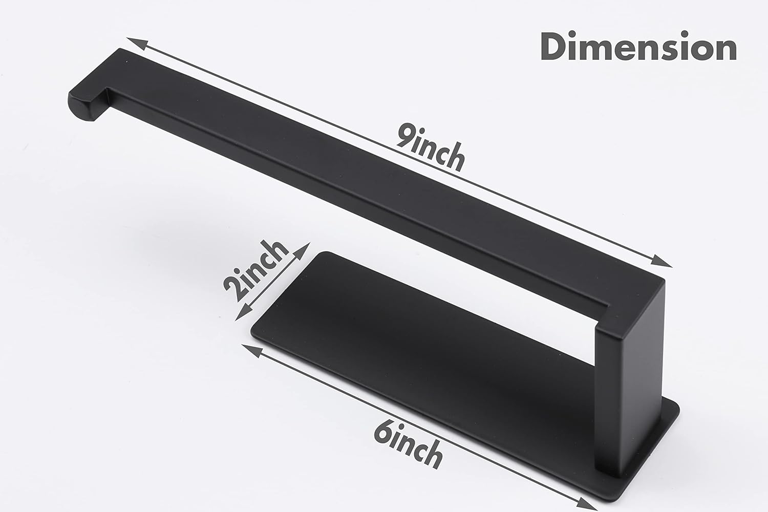 Hand Towel Holder, Strong Self Adhesive Hand Towel Ring, Thicken SUS304 Stainless Steel Hand Towel Bar/Rack, No Drilling Modern Hand Towel Hanger (Matte Black, 9 in)