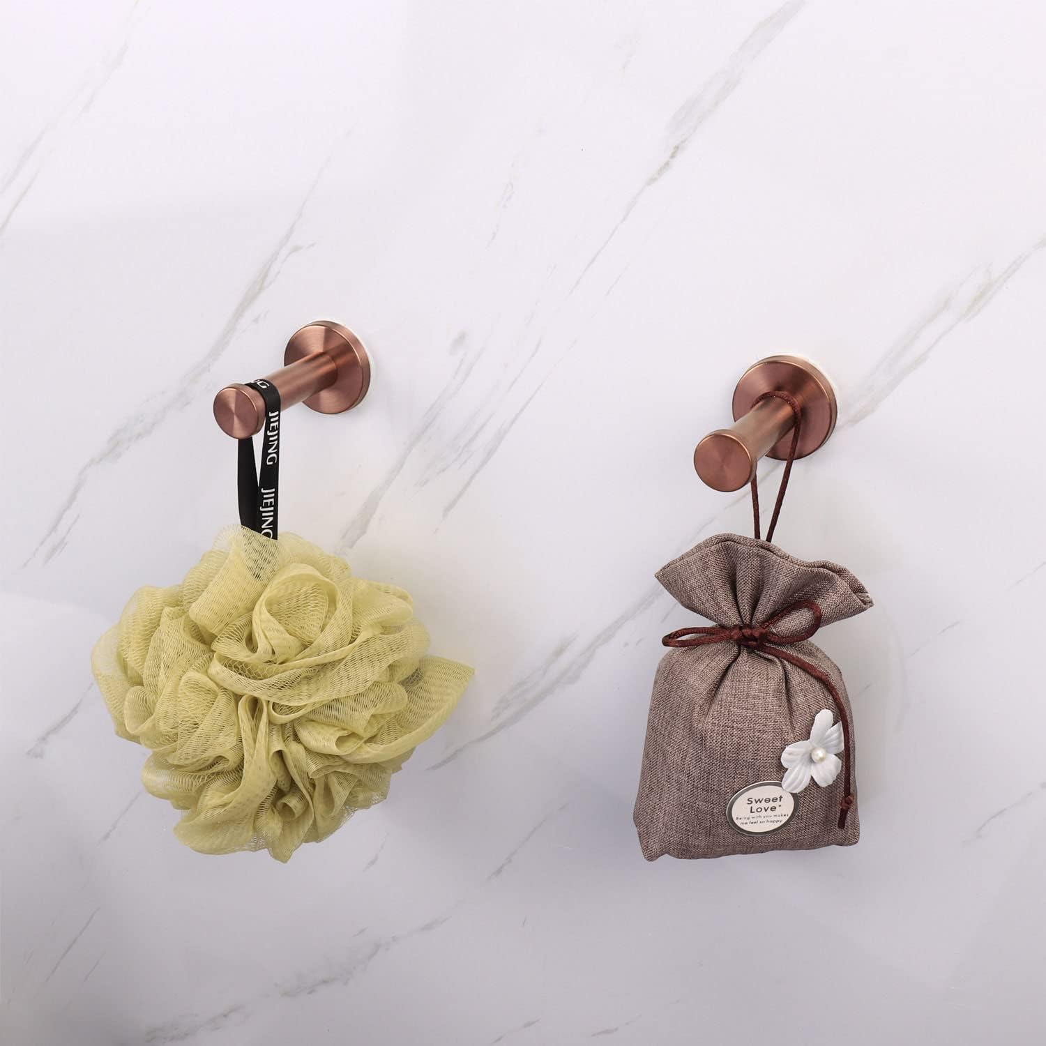 Bath Towel Hooks, 6 Pack Round Coat Hooks, Sturdy Wall Mounted Robe Hook, SUS 304 Stainless Steel Heavy Duty Clothes Hanger, Wall Towel Hooks for Bathroom Bedroom Kitchen (3 in, Bronze)