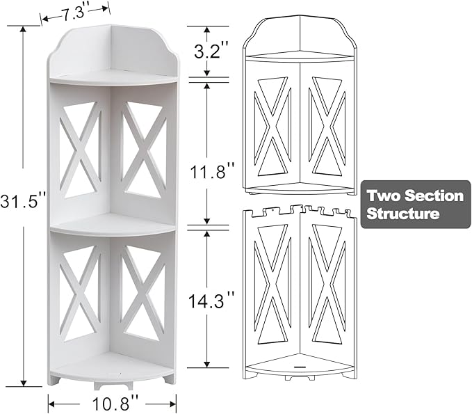 Corner Shelf Stand, Storage Organizer Great for Bathroom, Corner Shelf Perfect for Small Space