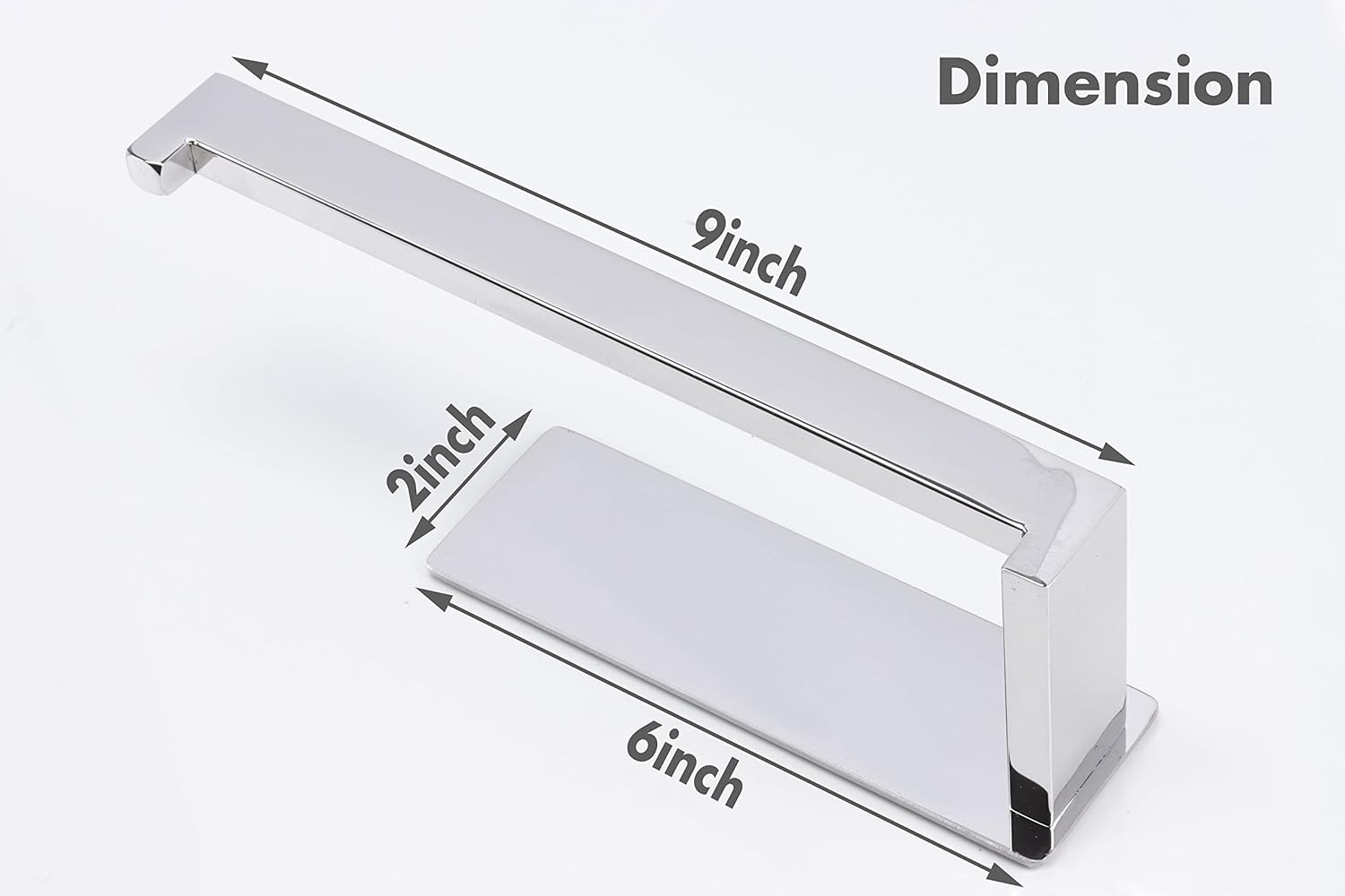 Hand Towel Holder, Strong Self Adhesive Hand Towel Ring, Thicken SUS304 Stainless Steel Hand Towel Bar/Rack, No Drilling Modern Hand Towel Hanger (Polish Chrome, 9 in)