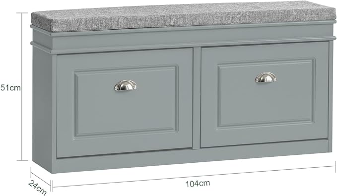 Grey Shoe Cabinet and Shoe Bench