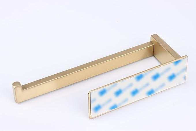 Hand Towel Holder, Strong Self Adhesive Hand Towel Ring, Thicken SUS304 Stainless Steel Hand Towel Bar/Rack, No Drilling Modern Hand Towel Hanger (Brushed Gold, 9 in)