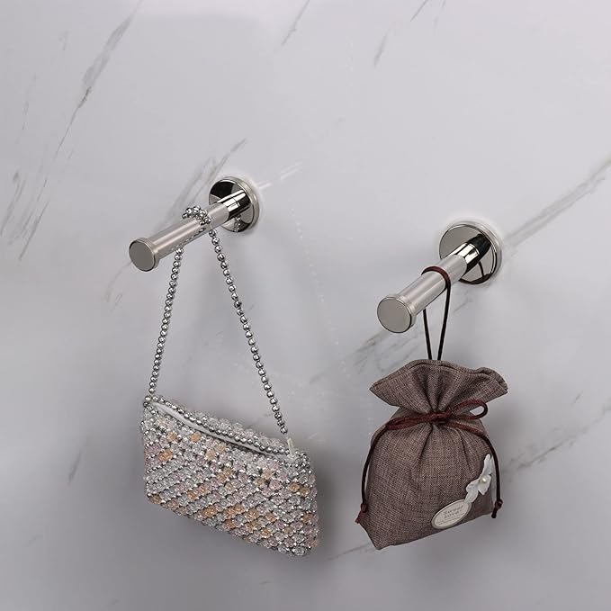 Bath Towel Hooks, 6 Pack Round Coat Hooks, Sturdy Wall Mounted Robe Hook, SUS 304 Stainless Steel Heavy Duty Clothes Hanger, Wall Towel Hooks for Bathroom Bedroom Kitchen (4 in, Chrome)