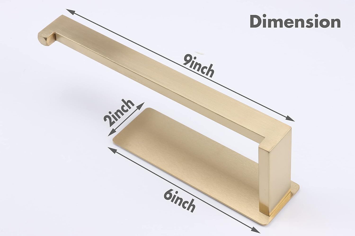 Hand Towel Holder, Strong Self Adhesive Hand Towel Ring, Thicken SUS304 Stainless Steel Hand Towel Bar/Rack, No Drilling Modern Hand Towel Hanger (Brushed Gold, 9 in)