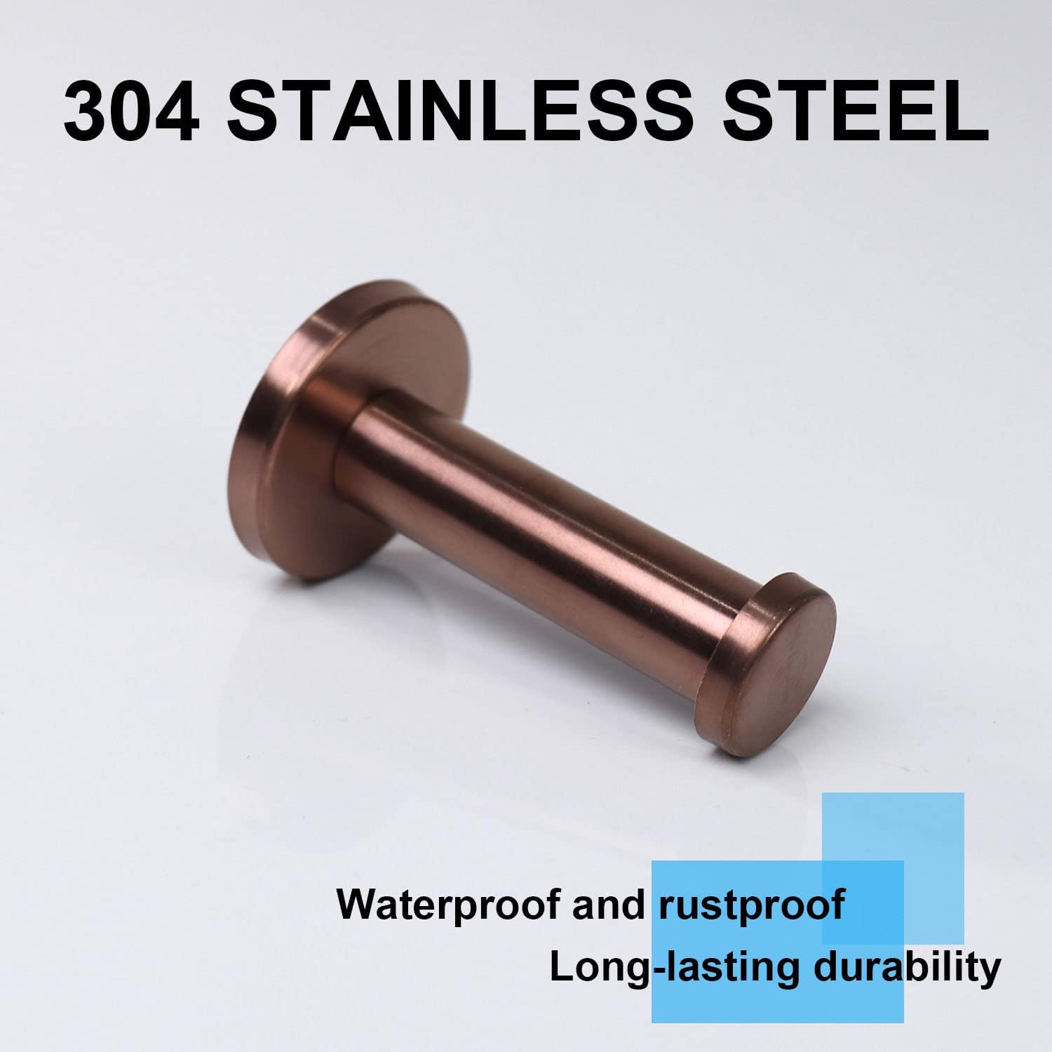 Bath Towel Hooks, 6 Pack Round Coat Hooks, Sturdy Wall Mounted Robe Hook, SUS 304 Stainless Steel Heavy Duty Clothes Hanger, Wall Towel Hooks for Bathroom Bedroom Kitchen (3 in, Bronze)