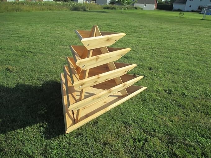 Plant Pyramid Cedar Planter 5-Level Raised Bed
