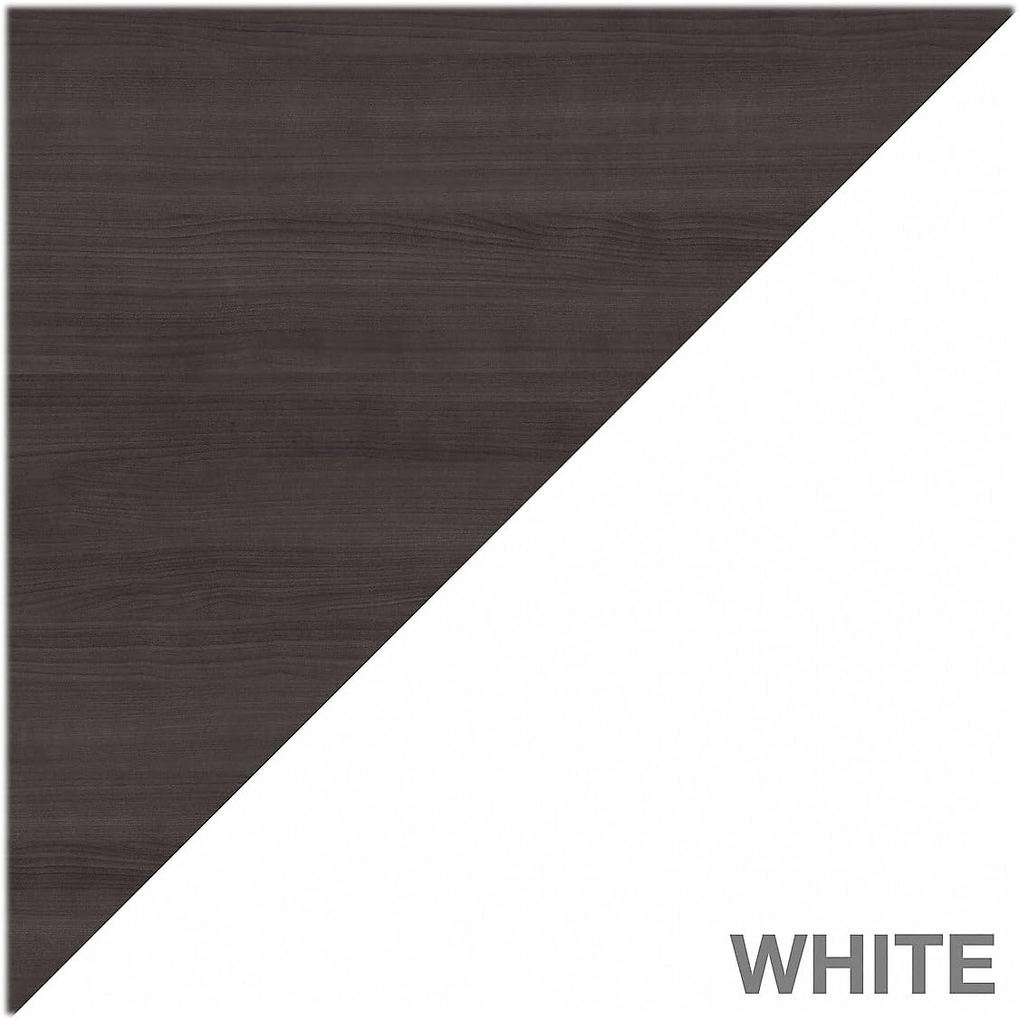 60W L Shaped Desk with Hutch and 5 Shelf Bookcase