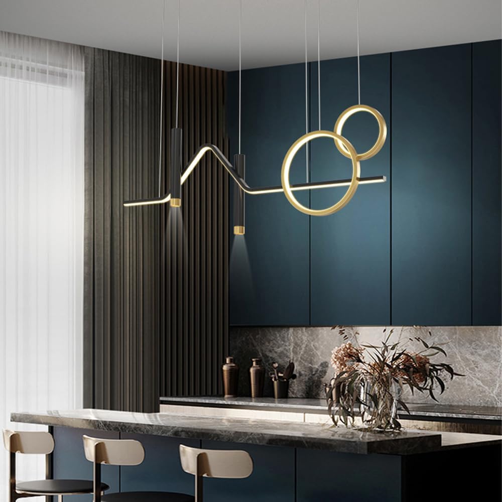 Dining Room Chandelier Linear Metal Pendant Light 